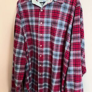 Vintage Pendleton 2XLT, Red and Gray Wool Plaid Men's Shirt